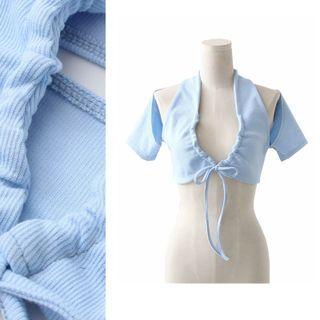 Mock Two Piece V-neck Crop Top
