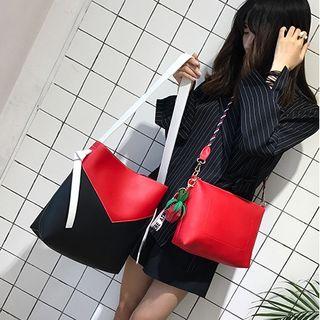 Set Of 2: Color Block Bucket Bag + Shoulder Bag
