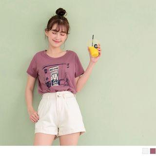 Printed Short-sleeve Round Neck T-shirt