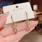 Tiger Rhinestone Alloy Dangle Earring 1 Pair - Tiger - Gold & Black - One Size