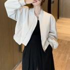 Plain Cropped Zip-up Jacket