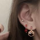 Non-matching Rhinestone Beaded Drop Earring 1 Pair - As Shown In Figure - One Size