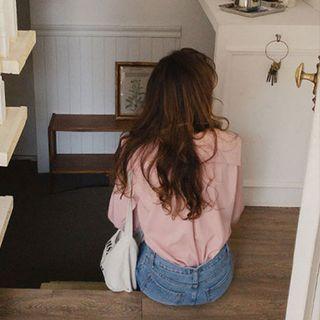 Sailor-collar Plain Blouse