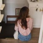 Sailor-collar Plain Blouse