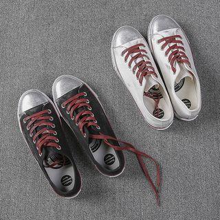 Canvas Contrast Strap Sneakers