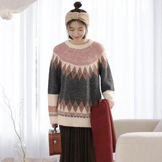 Printed Raglan Sweater