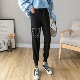 Chain Cropped Sweatpants