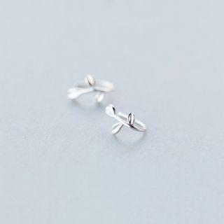 Leaf Sterling Silver Earring 1 Pair - Leaf Drop Earring - One Size