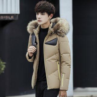 Faux-fur Hooded Down Jacket