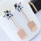 Alloy Star & Disc Dangle Earring Gold - One Size