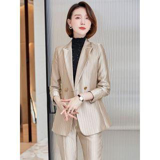 Double-breasted Blazer / Cropped Dress Pants / Set
