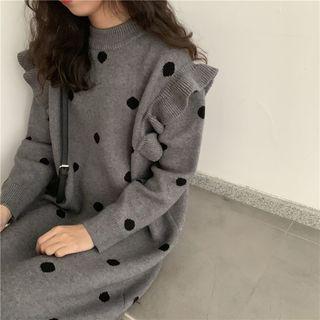 Ruffle Polka Dot Knit Dress