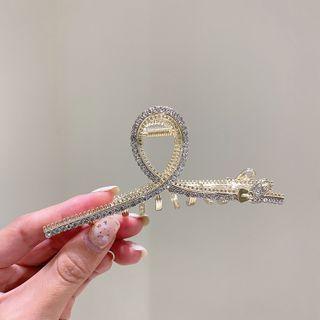 Rhinestone Hair Clamp Silver - One Size