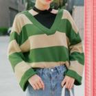 Mock Two-piece Wide-sleeve Sweater