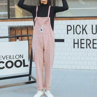 Corduroy Embroidery Jumper Pants