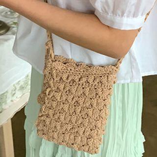 Pompom Crochet Cross Bag