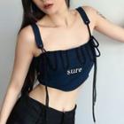 Tie-strap Lettering Cropped Top