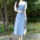 Tie-strap Flared Long Overall Dress
