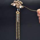 Retro Alloy Faux Pearl Flower Hair Stick 1 Pc - H21 - Right Side - Gold - One Size