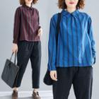 Long-sleeve Striped Reversible Shirt