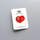 Chinese Characters Heart Alloy Brooch Red - One Size