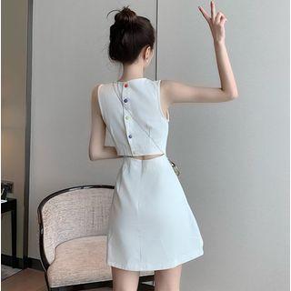 Cutout-back A-line Mini Dress