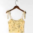 Gingham Print Cropped Camisole Top