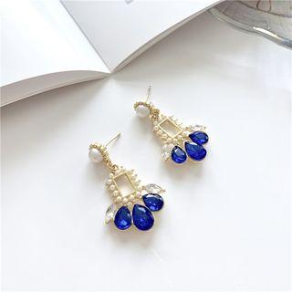 Rhinestone Faux Pearl Dangle Earring 1 Pair - Earrings - One Size