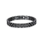 Fashion Simple Plated Black Titanium 316l Stainless Steel Bracelet 8mm Black - One Size