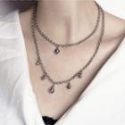 Double Layered Necklace As Shown In Figure - One Size