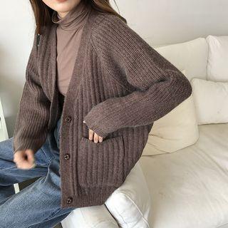 Ribbed Cardigan Camel - One Size