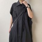 Irregular Hem Short-sleeve Long Shirt