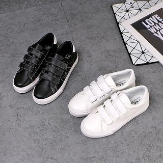Faux Leather Velcro Sneakers