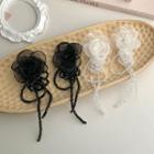 Flower Mesh Faux Crystal Fringed Earring