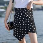 Asymmetric Polka Dot A-line Mini Skirt
