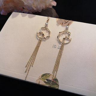 Retro Faux Pearl Alloy Bird Fringed Earring