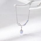 Faux Pearl Pendant Alloy Necklace Silver - One Size
