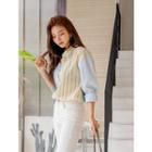 Plus Size Multi Stripe-panel Printed Shirt