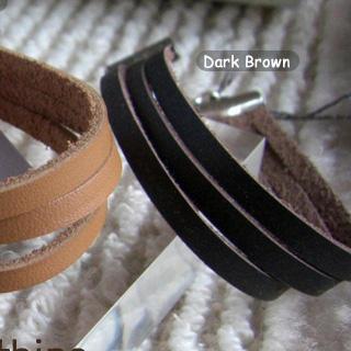 Modern Dark Borwn Leather Bracelet
