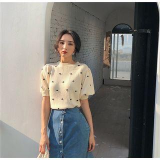 Dotted Short Sleeve Sweater