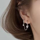 925 Sterling Silver Letter H Chained Earring 1 Piece - S925 Silver - Silver - One Size