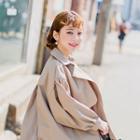Balloon-sleeve Long Trench Coat