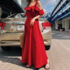 Cold Shoulder A-line Maxi Sundress