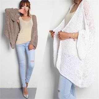 V-neck Drop-shoulder Cardigan