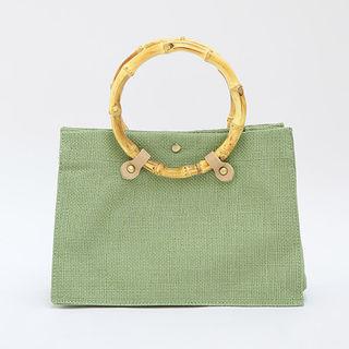 Bamboo-handle Linen Tote