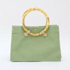 Bamboo-handle Linen Tote