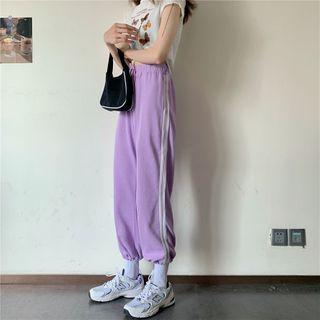 Stripe-side Harem Pants