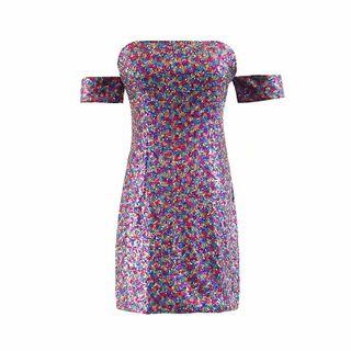 Off-shoulder Sequin Mini Bodycon Dress