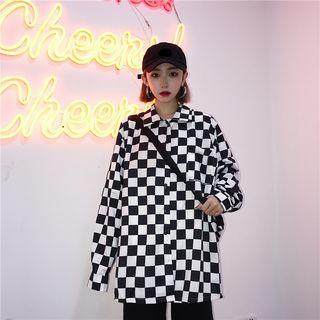 Plaid Shirt Check - Black & White - One Size