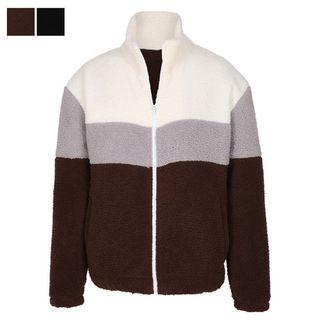 Three-tone Fleece Zip Jacket